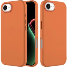 Apple iPhone 16E Uyumlu Kılıf Zebana Içi Kadife Silinebilir Lansman Kılıf Turuncu