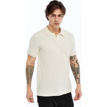 Trender Polo Yaka Erkek T-Shirt 4024 Krem