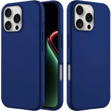 Apple iPhone 15 Pro Uyumlu Kılıf Zebana Içi Kadife Silinebilir Lansman Kılıf Lacivert