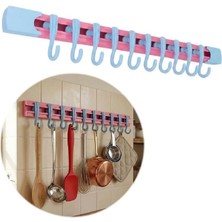 Nirnisa Hareketli Kanca Dolap Içi Askılık 10 Kancalı 30 cm Askı Mutfak Banyo Sütyen Kemer Takı Çanta Askısı