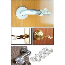 Aesco Şeffaf Kapı Kolu Stoperi Kapı Kolu Tamponu 4 Adet Kapı Güvenliği