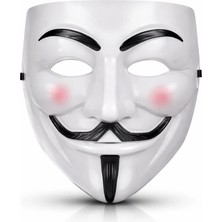 Aesco V Mask Premium Vendetta Beyaz Maske (Guy Fawkes Stil) - Lisinya