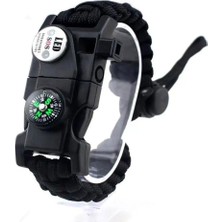 ForWhat Büro Ev Ofis Iş Güvenliği Için Siyah Pusulalı Fenerli Yüksek Desibel Düdüklü Acil Durum Bilekliği