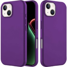 Apple iPhone 15 Plus Uyumlu Kılıf Zebana Içi Kadife Silinebilir Lansman Kılıf Derin Mor