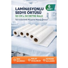 NW NessiWorld Laminasyonlu Sedye Örtüsü 50 cm x 50 Metre Rulo Tek Kullanımlık Muayene Masası Örtüsü 6 Adet