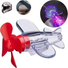 Aesco Mey Ithalat® 26786 LED Işıklı Motosiklet Süs Uçağı Pilsiz Çalışan Kırmızı-Mavi Işık Efektli