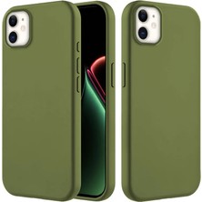 Apple iPhone 11 Uyumlu Kılıf Zebana Içi Kadife Silinebilir Lansman Kılıf Koyu Yeşil
