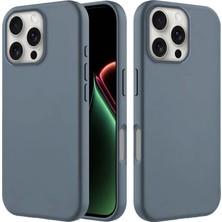 Apple iPhone 15 Pro Uyumlu Kılıf Zebana Içi Kadife Silinebilir Lansman Kılıf Gri