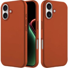 Apple iPhone 16 Plus Uyumlu Kılıf Zebana Içi Kadife Silinebilir Lansman Kılıf Kahverengi