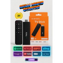 L'edoren 4K Android Tv Stick Medya Oynatıcı Android 10 İşletim Sistemi Wifi Bağlantı Özellikleri 2 GB RAM