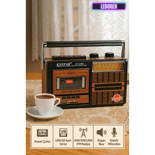 L'edoren Tepe FP-319BT Nostaljik Bluetooth USB Sd Fm Kaset Çalar Nostaljik Retro Radyo