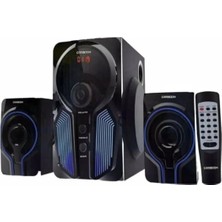 L'edoren Carboon Serisi Kumandalı 2+1 Bluetooth Ses Sistemi Işıklı Usb+Tf+Aux Destekli