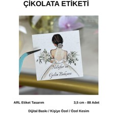 ARL Etiket Tasarım Gelin Bohçası Çikolata Etiketi 3,5 cm 88 Adet - Vinyet Baskı
