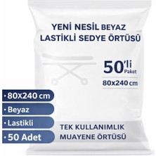 Urfakent Yeni Nesil Beyaz Lastikli Sedye Örtüsü 50’li 1 Paket 80X240 cm Nonwoven Tek Kullanımlık Muayene Örtüsü