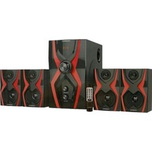 L'edoren Carboon Serisi Bluetoothlu 4+1 Dijital Ekran Radyolu USB Tf Destekli Ses Sistemi 52 Watt