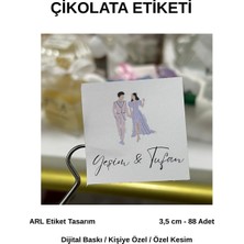 ARL Etiket Tasarım Söz, Kına, Nişan, Düğün Çikolata Etiketi 3,5 cm 88 Adet - Vinyet Baskı