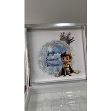 ARL Etiket Tasarım Sünnet Hatırası Prens Model Kare Kutu Kapak Etiketi 1 Adet - Vinyet Baskı