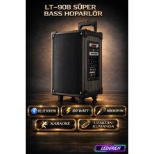 L'edoren LT-908 Süper Bass Mikrofonlu Karaoke Hoparlör 80 Watt Taşınabilir Parti Box Özellikleri