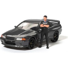 Urfakent 1/64 Nissan Skyline Gt-R (R32)GUNMETAL W/ Matsuda Figure Tsugio Matsuda Collection