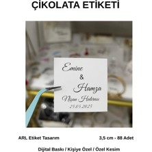 ARL Etiket Tasarım Söz, Kına, Nişan, Düğün Çikolata Etiketi 3,5 cm 88 Adet - Vinyet Baskı