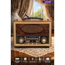 L'edoren M-2027BT Bluetooth Hoparlör Nostaljik Radyo Sd/usb/fm Şarjlı Radyo Mp3 Çalar