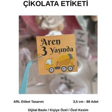 ARL Etiket Tasarım Doğum Günü Isme Özel Etiket 35 mm 88 Adet - Vinyet Baskı