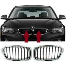 Bmw 3 Serisi F30 (2012-2018) Krom Siyah Sport Panjur Böbrek Seti
