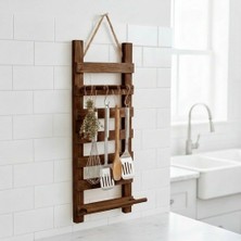 Evdekka Mutfak Düzenleyici - Hasır Ipli Yapışkanlı Mutfak Askısı Havluluk 60X40 cm