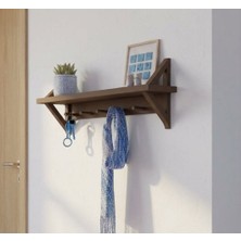 Evdekka Iskandinav Serisi: Masif Ahşap Çok Amaçlı Duvar Rafı ve Askılık