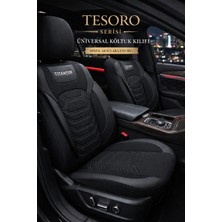 Trobus Skoda Fabia 1999–2007 - Tesoro Serisi Keten Koltuk Kılıfı (Ön+Arka) - Siyah