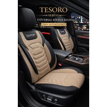 Trobus Renault Captur 2013–2024 - Tesoro Serisi Keten Koltuk Kılıfı (Ön+Arka) - Bej