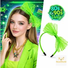 NW NessiWorld 80’ler 90’lar Neon Yeşil Dantel Taç Fiyonklu