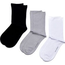 Paul Kenzie 3'lü Lastiksiz Soket Çorap - B&g&w