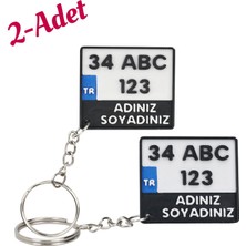 Lina Hobby 2 Adet Kişiye Özel Kare Plaka Anahtarlık Seti - Isim Yazılı 2'li Avantajlı Paket
