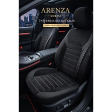 Trobus Renault Clio 4 2013 ve Sonrası - Arenza Serisi Alkantara Koltuk Kılıfı (Ön+Arka) - Siyah