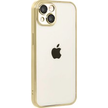 Eco Port iPhone 15 Uyumlu Kamera Korumalı Lensli Silikon - Gold
