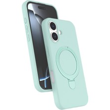 Eco Port iPhone 16 Plus Uyumlu Regal Magsafe Standlı Kapak - Su Yeşili
