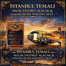Istanbul Temalı Balık Figürlü Açacak & Nazar Duası Magnet Seti