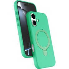 Eco Port iPhone 16 Plus Uyumlu Regal Magsafe Standlı Kapak - Yeşil