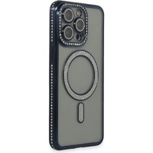 Eco Port iPhone 15 Pro Uyumlu Kılıf Joke Simli Magneticsafe Kılıf - Lacivert