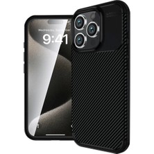 Eco Port iPhone 16 Pro Max Uyumlu Kılıf Auto Focus Karbon Kapak - Siyah