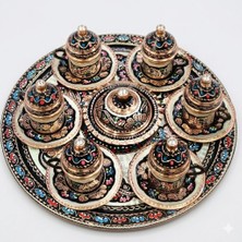 Ceyyiz Hakiki Erzincan Bakır 8'li Kahve Fincanı Lokumluk Set