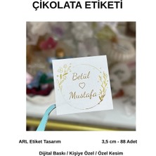 ARL Etiket Tasarım Söz, Kına, Nişan, Düğün Gold Renk Çikolata Etiketi 3,5 cm 88 Adet - Vinyet Baskı