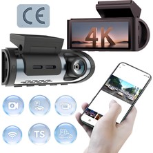 K13 Standart Çift 4K Kayıtlı Araç Kamerası/gelişmiş Sürücü Yardım Sistemleri/ahd Arka Yolu/saniye Kaybı /park Izlemeolmaz/