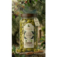 Premium Delice Ay 1 kg Yeşil Kırma Zeytin - Köy Tipi, Zengin Polifenol Kaynağı, Limonlu Taze Lezzet