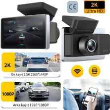 A88 Pro Çift Kamera Araç Kayıt Cihazı/ön ve Arka Çift Kayıt/wifi Bağlantısı/park Izleme/gece Görme/ahd Destek/
