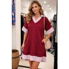 See More Iki Iplik Ekose Detayli Elbise