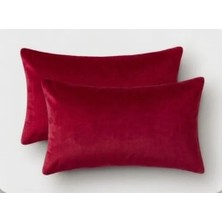 Ayzen Home 2li Kadıfe Kırlent Kılıfı Düz Renk 30X50 cm