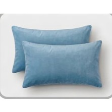 Ayzen Home 2li Kadıfe Kırlent Kılıfı Düz Renk 30X50 cm