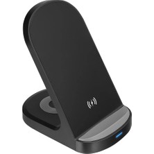 Lims Store S-Link SL-CW05 Mobil Telefon Uyumlu 15W LED Logo Prm Siyah Kablosuz Şarj Cihazı